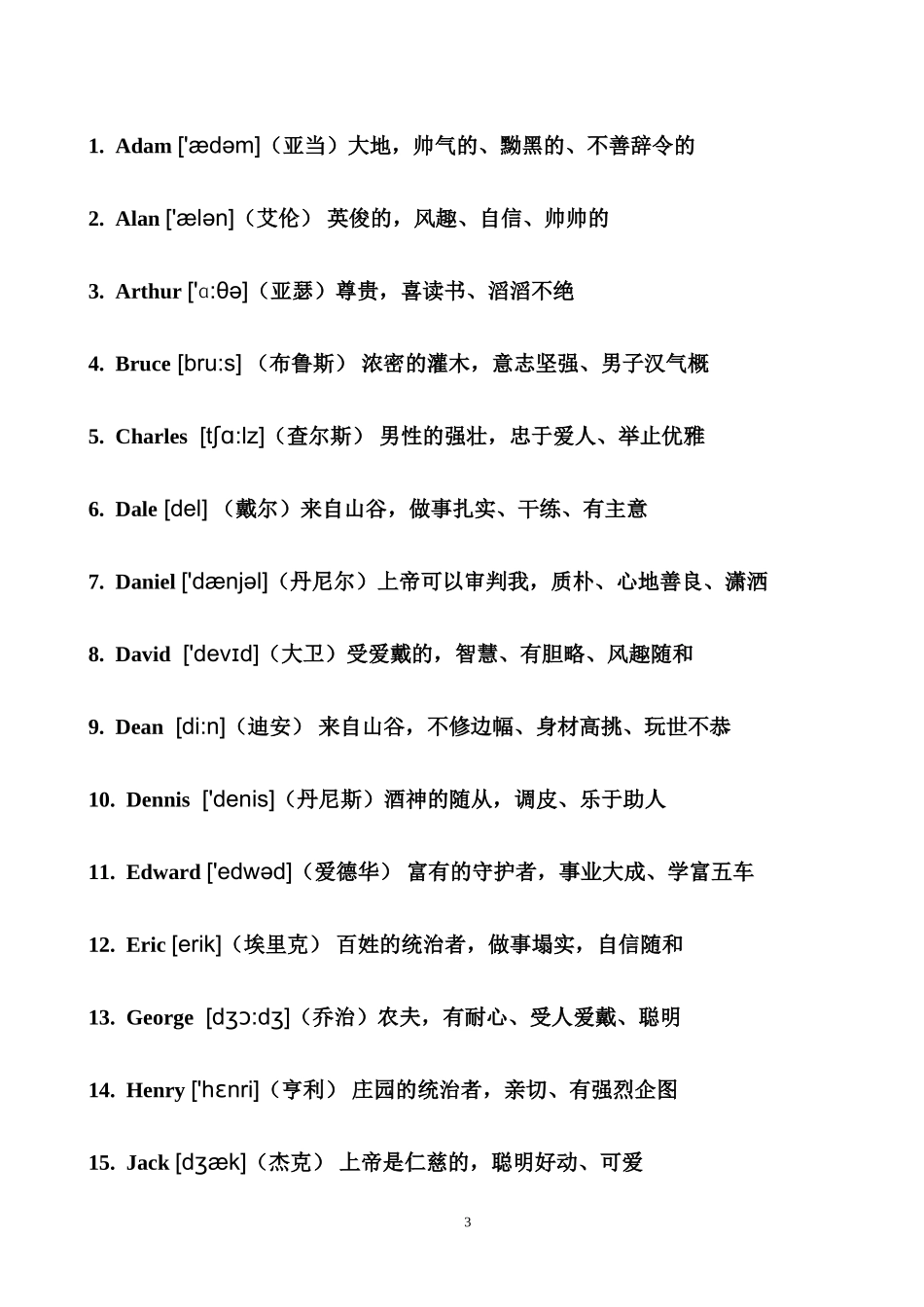 常见男女英文名字涵义及音标_第3页