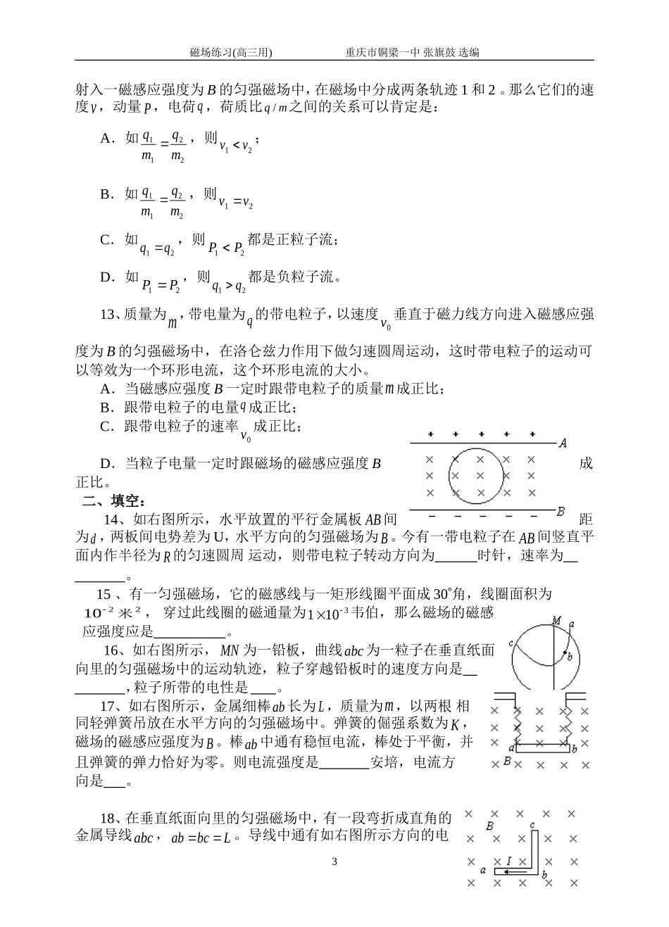 磁场专项训练题_第3页
