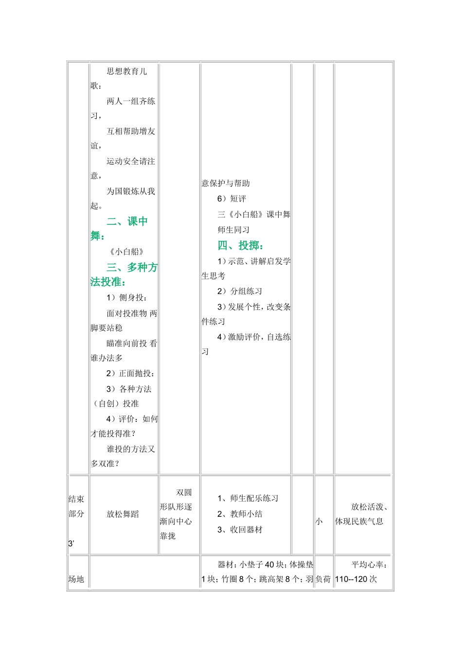 《前滚翻，轻物投准》教学设计_第2页