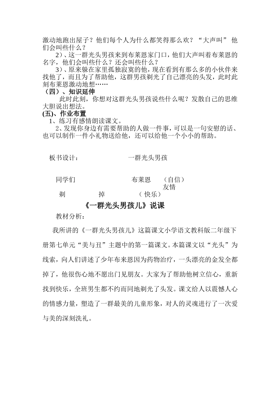 一群光头男孩教学设计_第2页