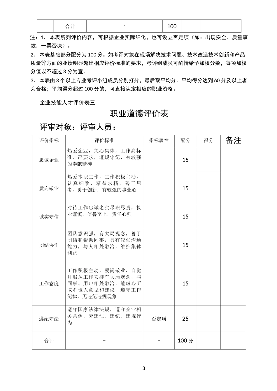 企业技能人才评价表(全套)_第3页