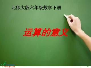 北师大版数学六年级下总复习《运算的意义》课件