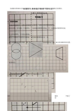 专题五 图形的运动专项练习