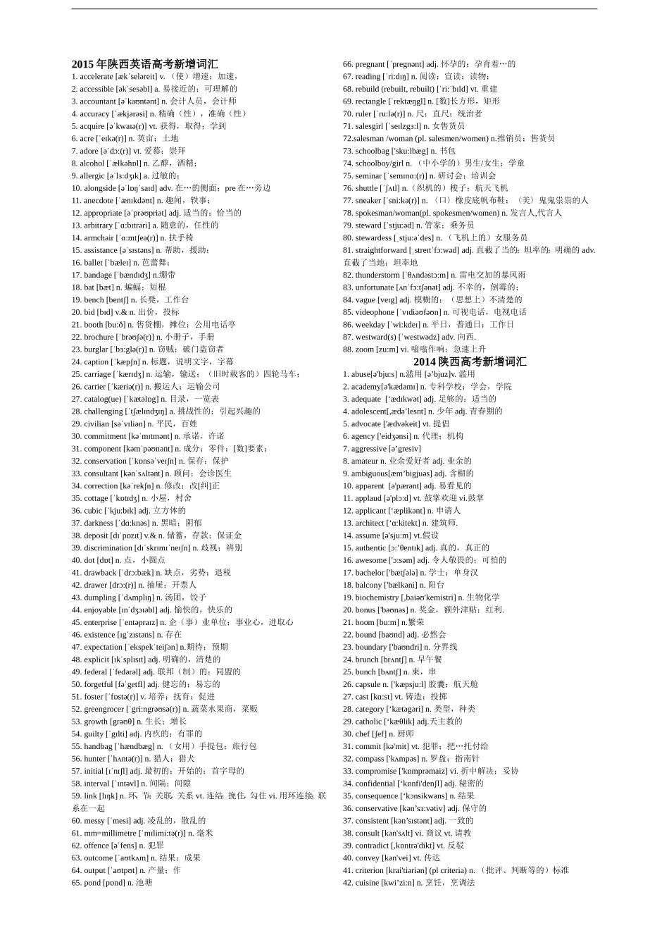 2015年高考英语考前必看考点_第1页