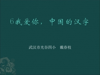 我爱你中国的汉字