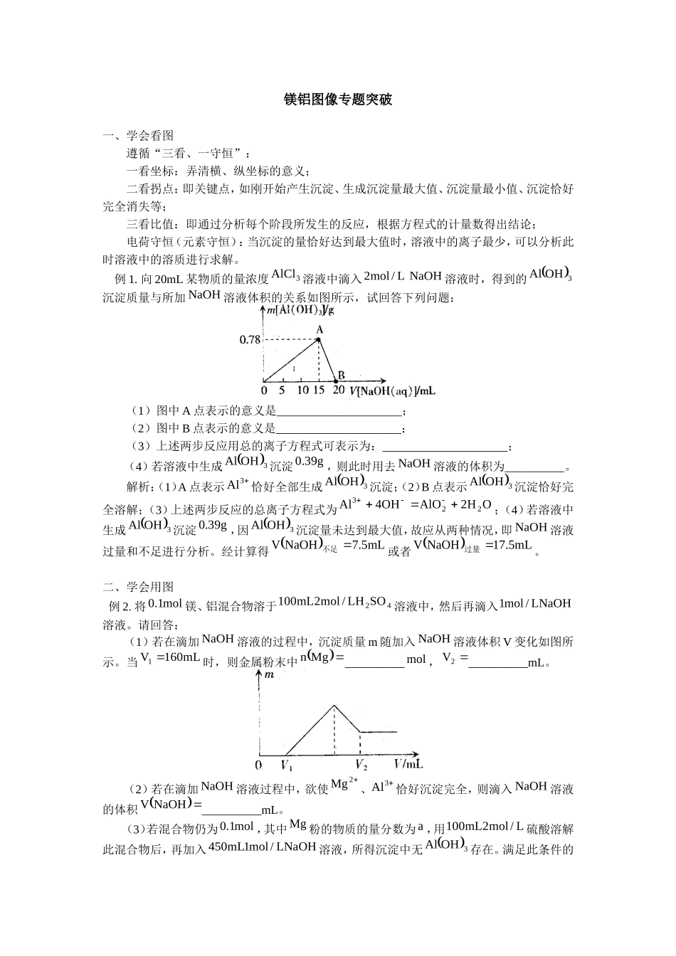 镁铝图像专题突破_第1页
