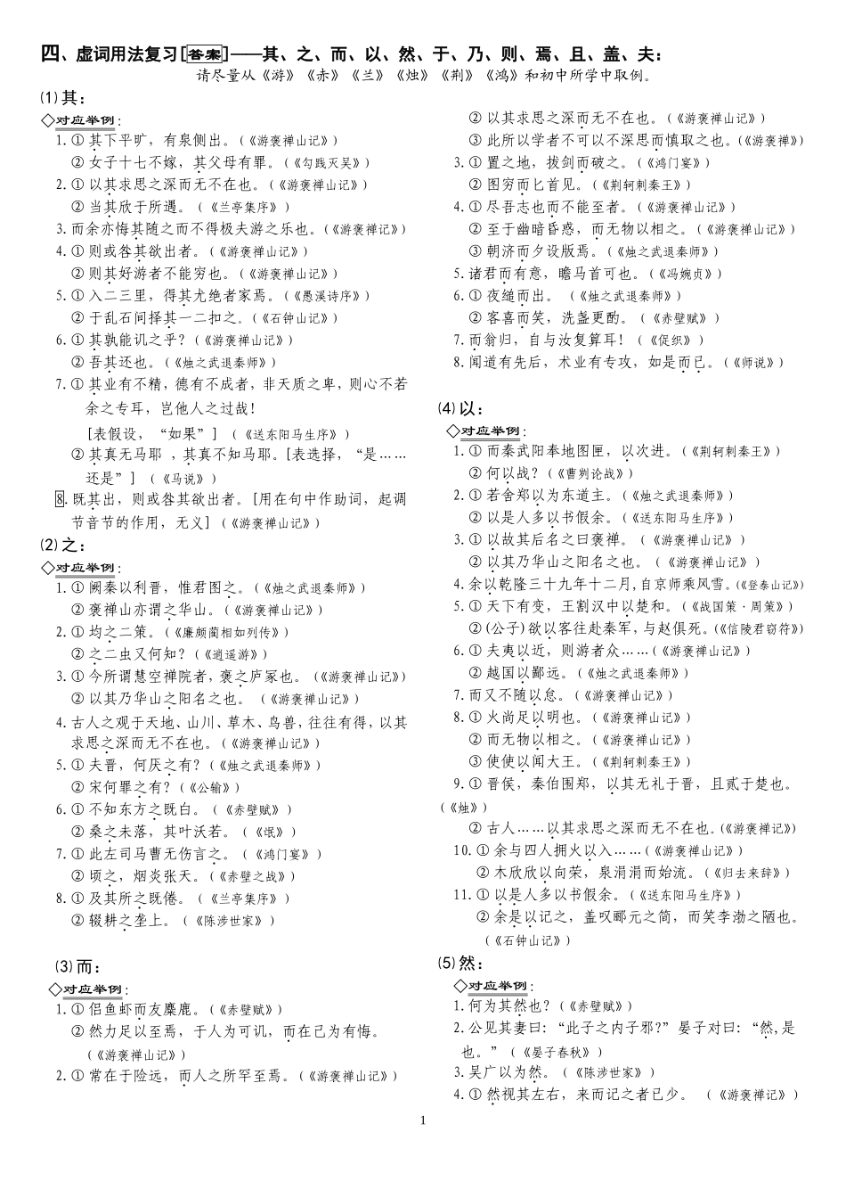 虚词用法举例_第1页
