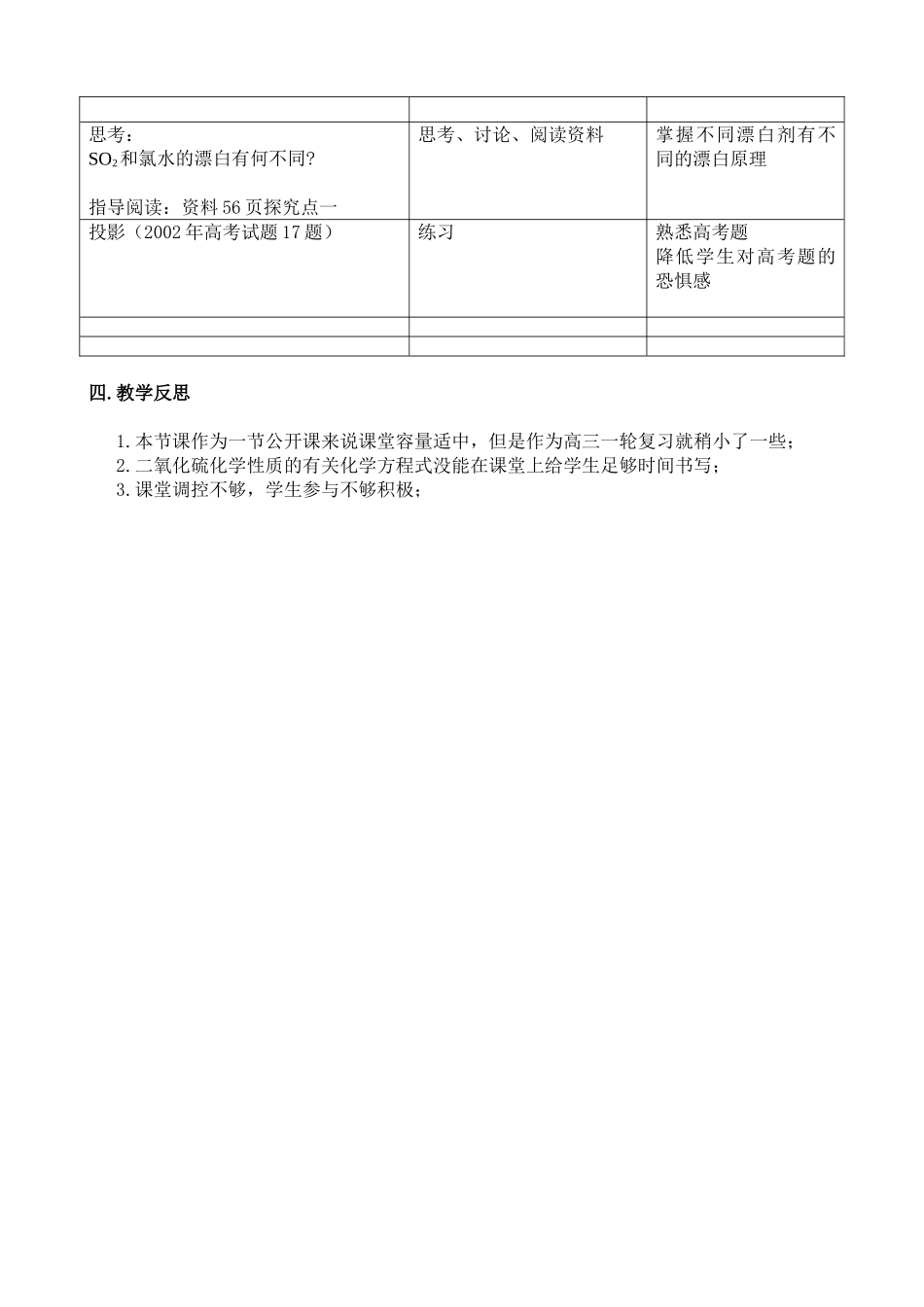 《二氧化硫》教学反思_第3页