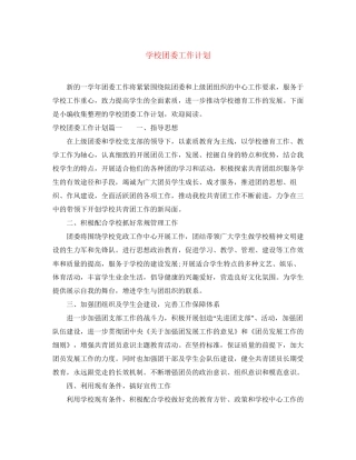 学校团委工作计划4