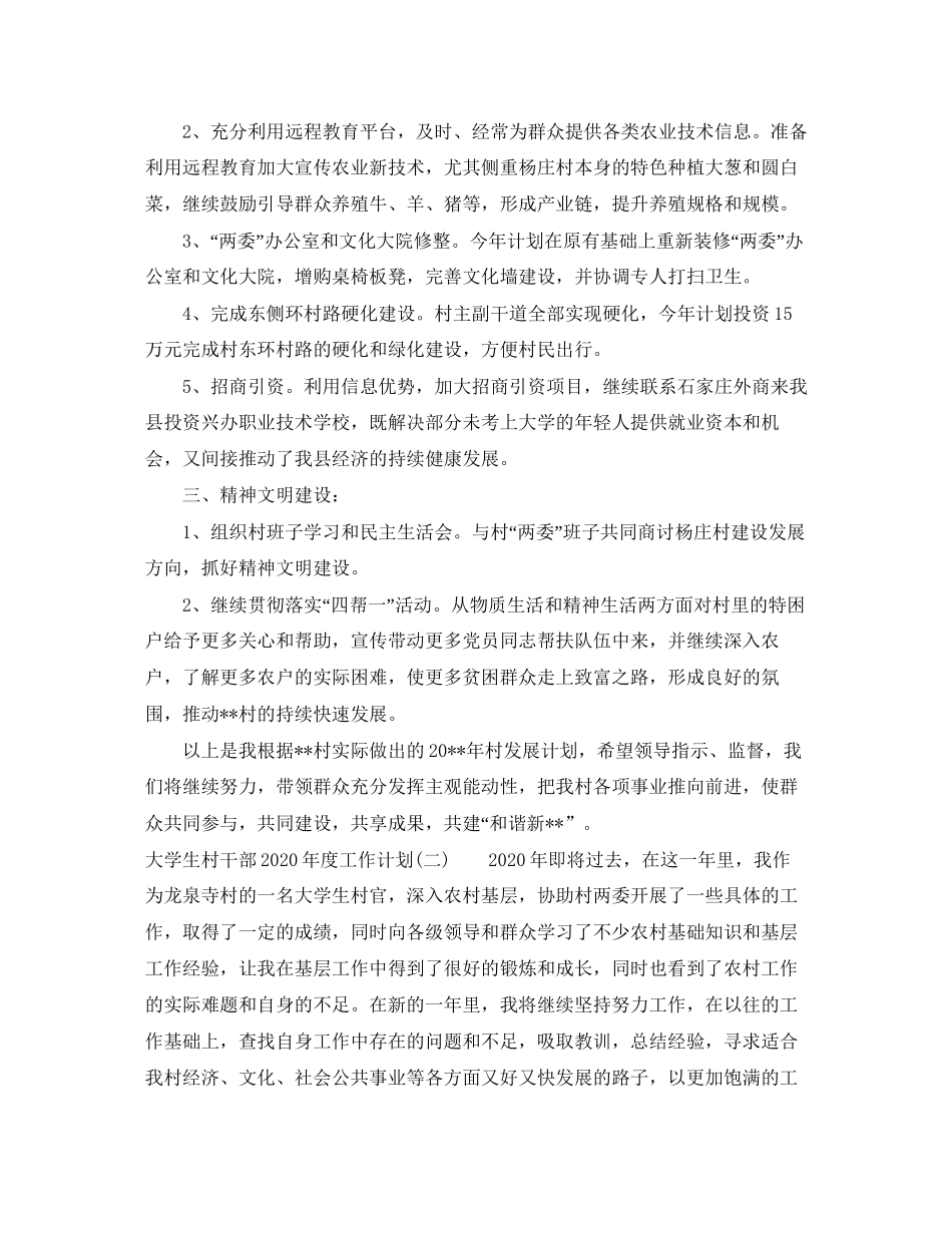 大学生村干部年度工作计划_第2页