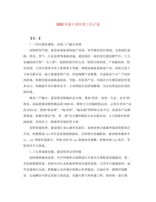 乡镇干部年度工作计划