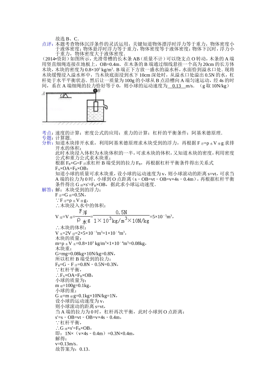 2014年中考分类汇编浮力_第2页