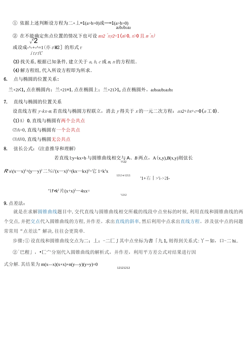 椭圆知识点总结43259_第3页