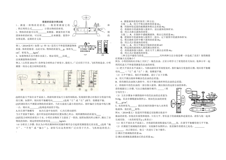 密度的实验分类训练_第1页