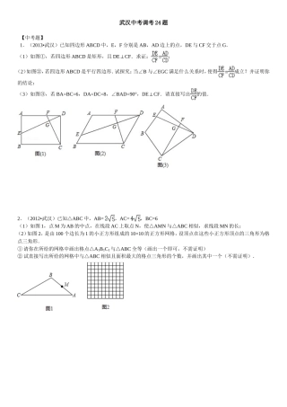 武汉中考调考24题