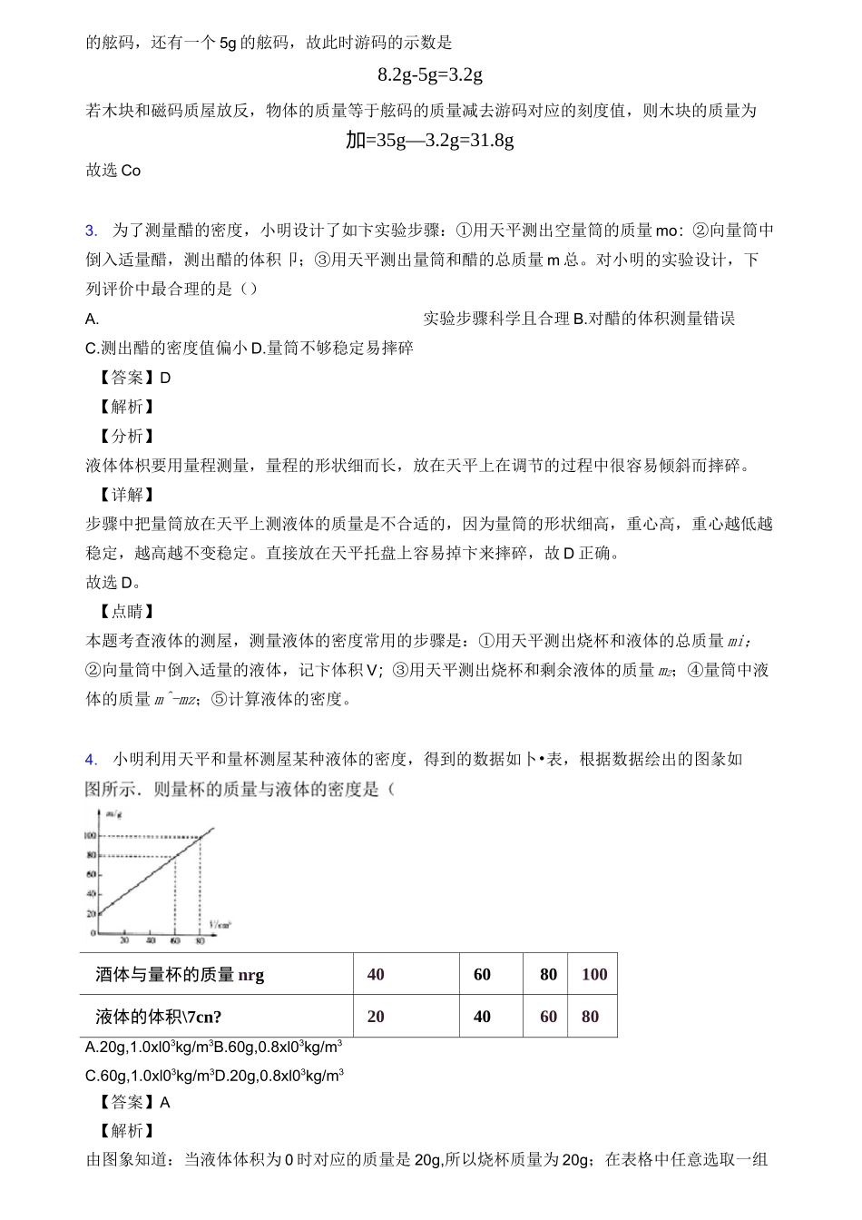 物理质量和密度问题的专项培优练习题(含答案)及详细答案_第2页