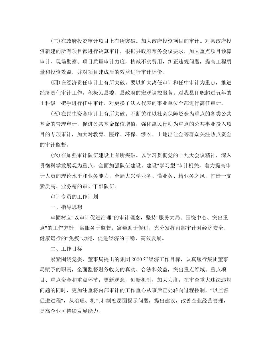审计专员工作计划范文精选_第2页