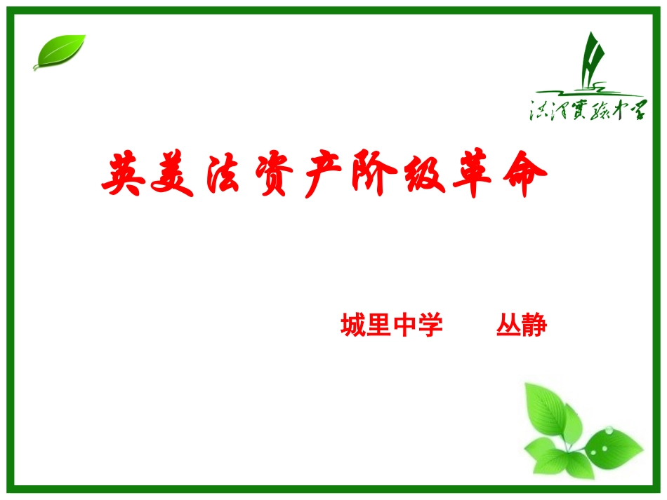 资产阶级革命复习课_第1页