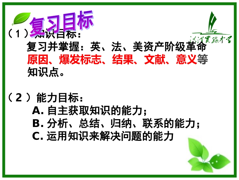 资产阶级革命复习课_第2页