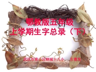 鄂教版五年级上册生字总录(下)