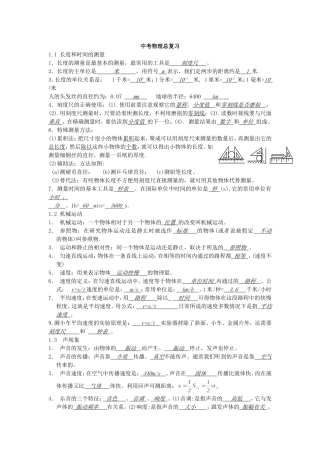 2012中考物理总复习