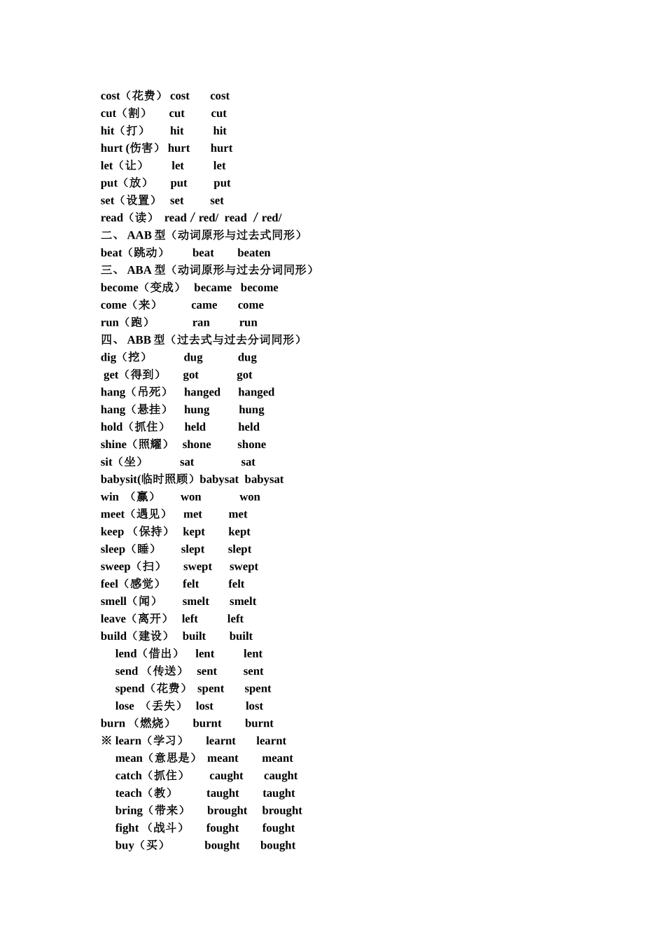 不规则动词变化_第1页