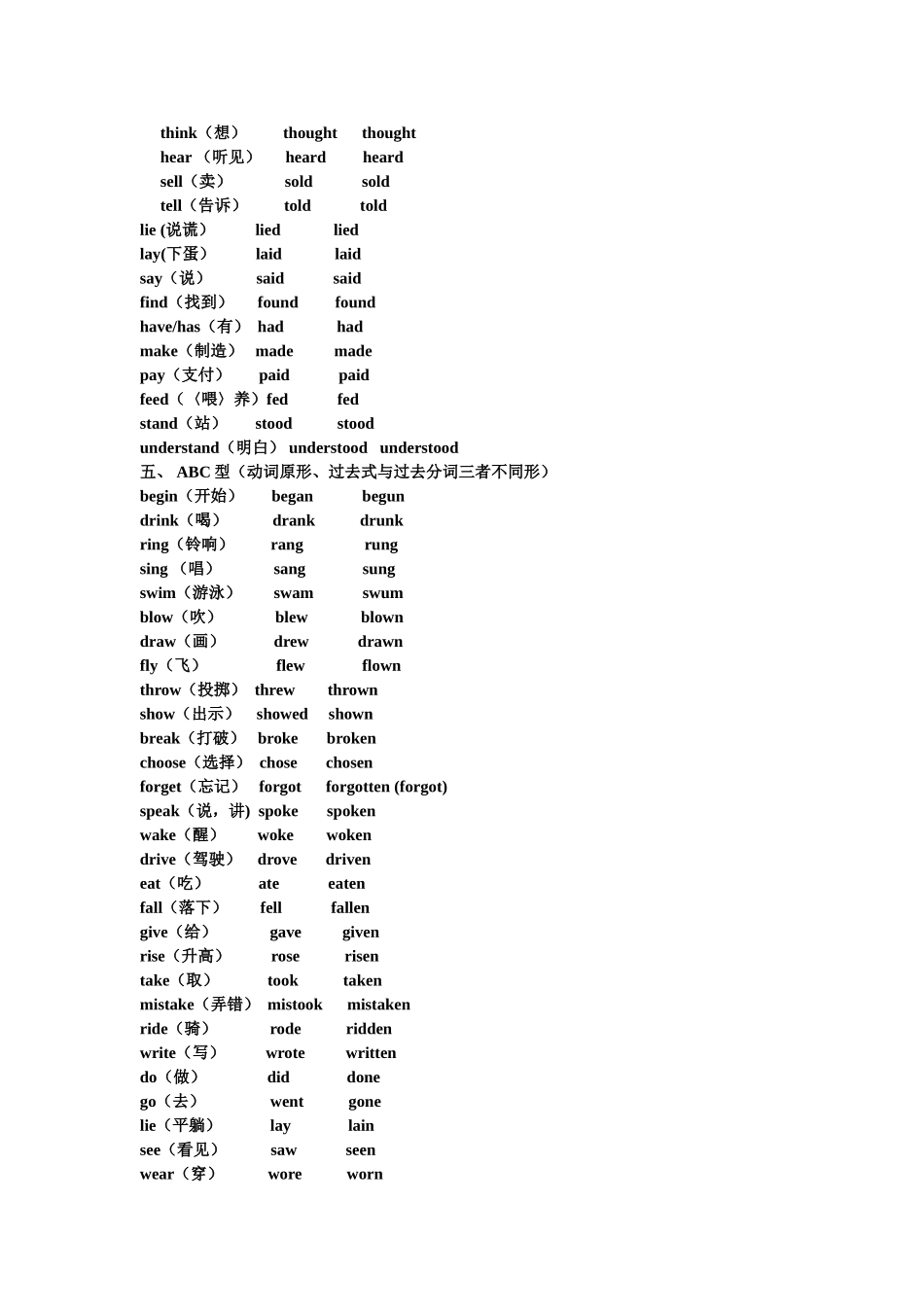 不规则动词变化_第2页