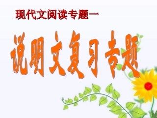 中考语文说明文复习专题