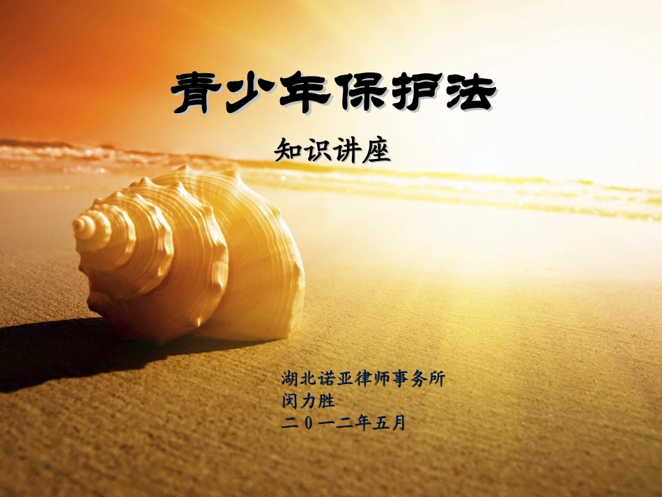 法律进学校-少年儿童保护法讲座_第1页