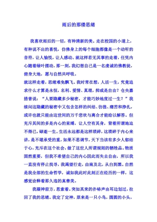 雨后的那缕思绪