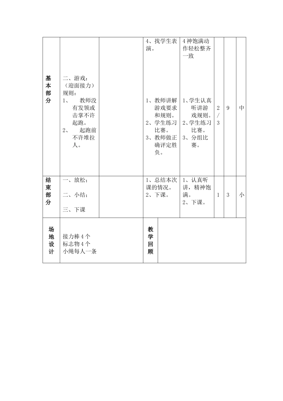 小学二年级体育课教案_第2页