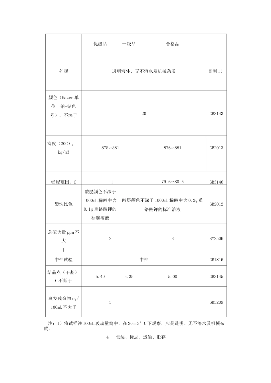石油苯、石油甲苯、石油混合二甲苯产品质量标准(GB3405-89、GB3406-90、GB3407-90)_第3页
