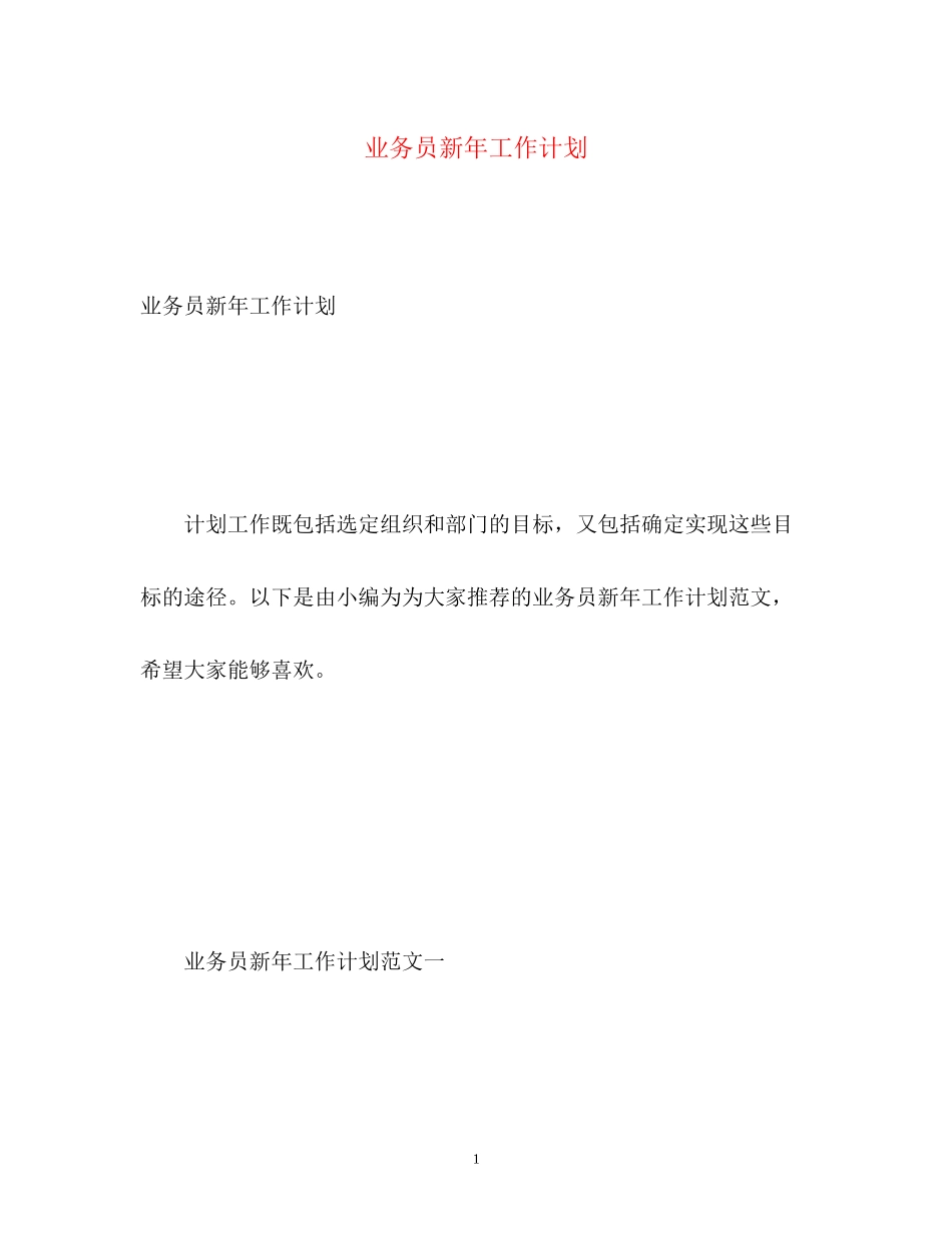 业务员新年工作计划2_第1页
