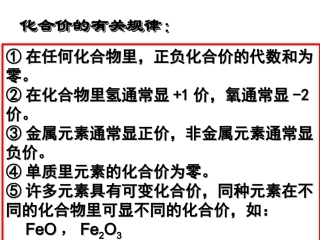 化学式化合价