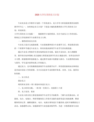 大学生顶岗实习计划