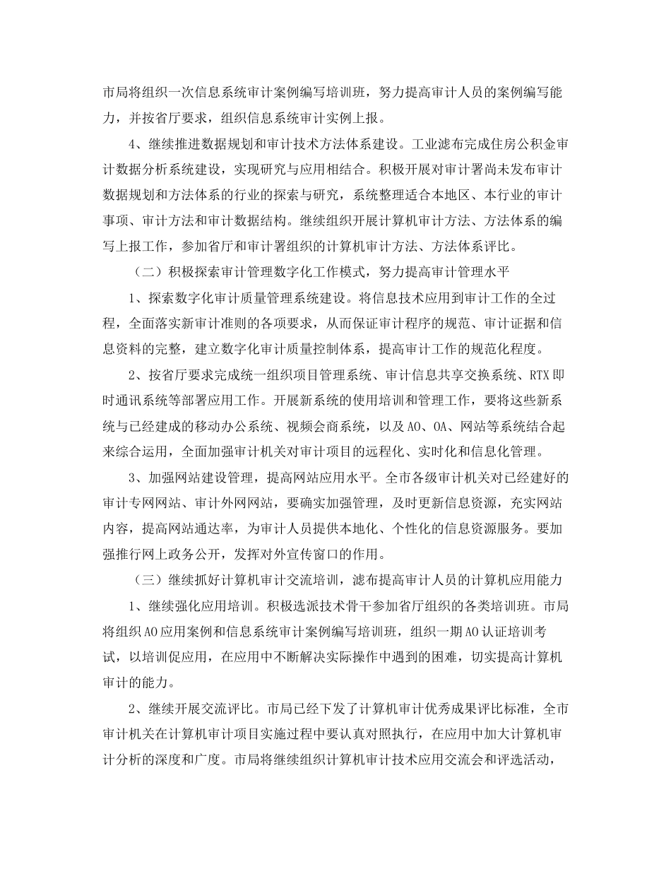 审计局审计信息化工作计划_第2页