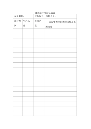 设备运行记录表