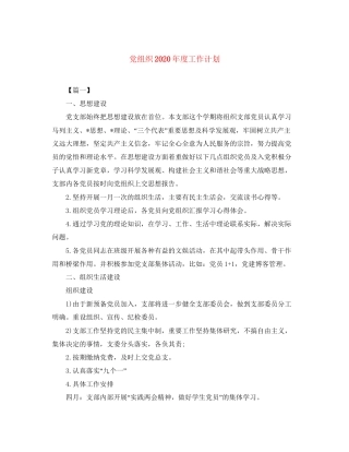 党组织年度工作计划2