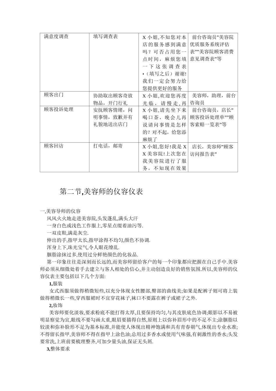 美容院顾客服务流程及标准_第3页