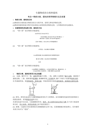 专题   物质的分离和提纯