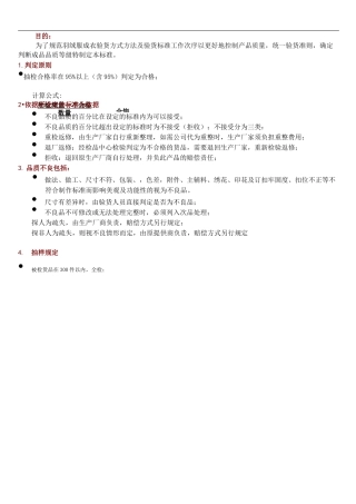 羽绒服成衣检验验收标准1(DOC)