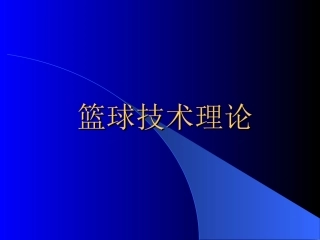 篮球运动技术理论