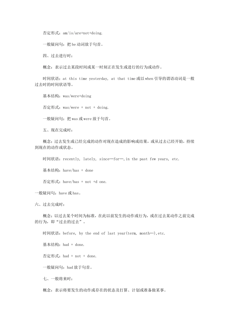 初中英语八种时态归纳复习_第2页