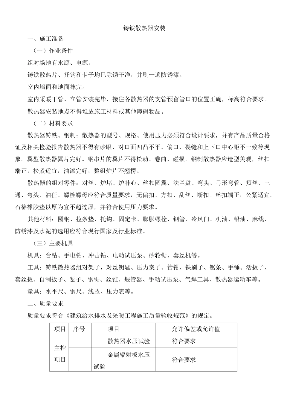 铸铁散热器安装_第1页