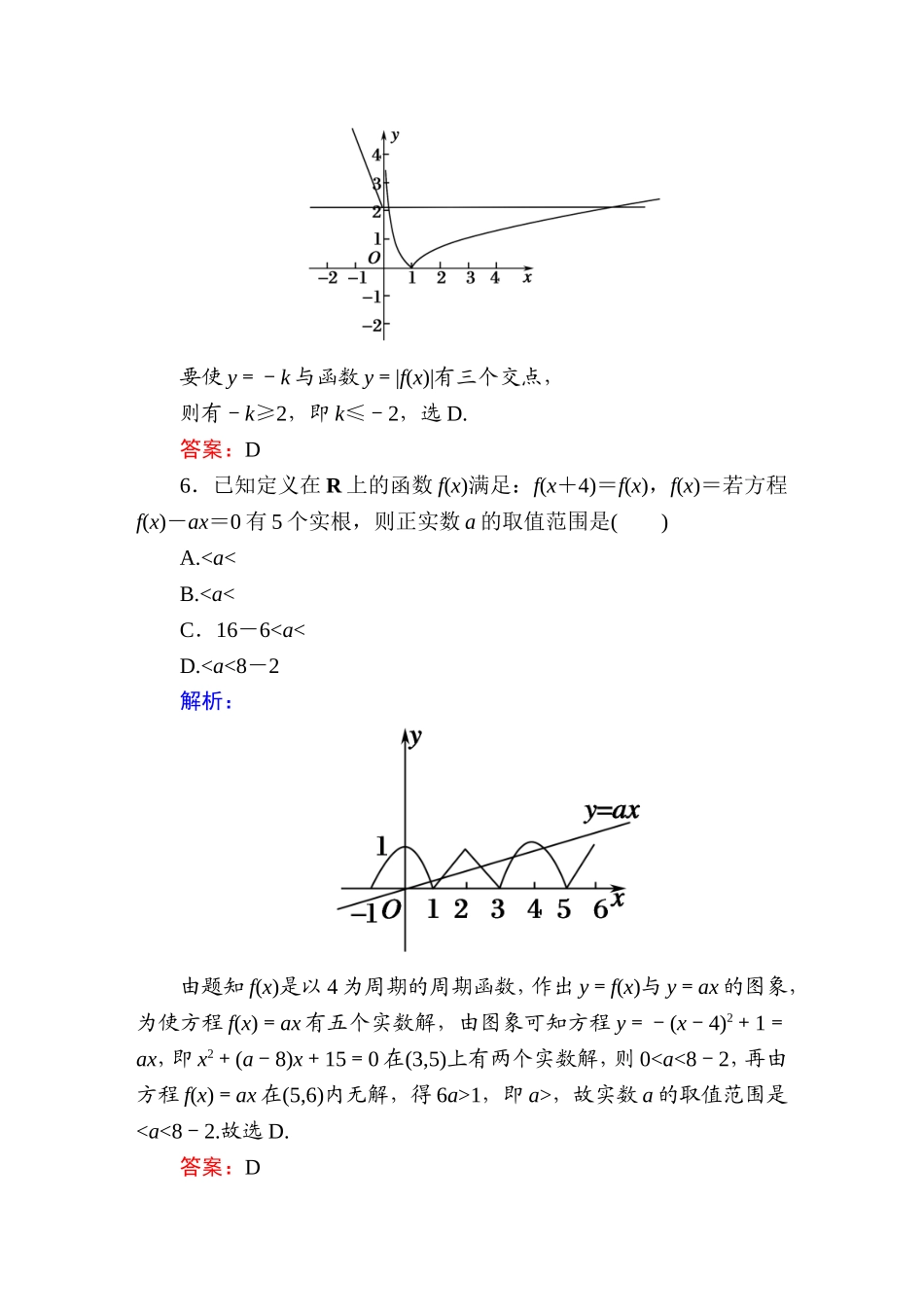 《红对勾讲与练系列》2015届高三文科数学二轮复习专题二第二讲课时作业5　函数与方程及函数的应用_第3页