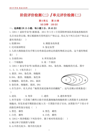 阶段评价检测(二)单元评价检测(二)