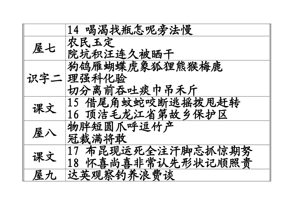 教科版一年级下册生字表_第3页