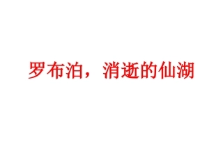 罗布泊，消逝的仙湖1