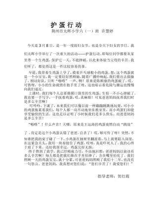 太晖小学学生作文