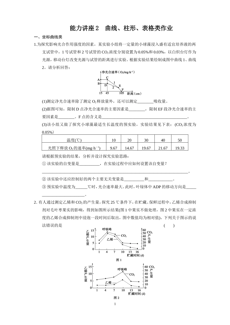 能力讲座2曲线、柱形、表格类作业（学生版）_第1页